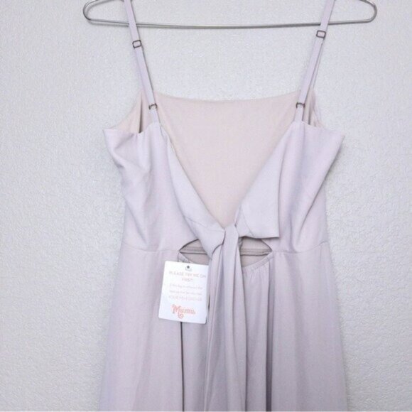 NWT Show Me Your Mumu Lauren Tie Back Chiffon Maxi Dress S Show Me Ring Crisp - Picture 9 of 16